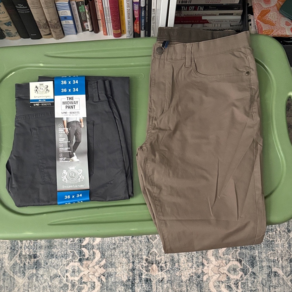 English Laundry Men's Chino Pants in Khaki and Charcoal 36x34